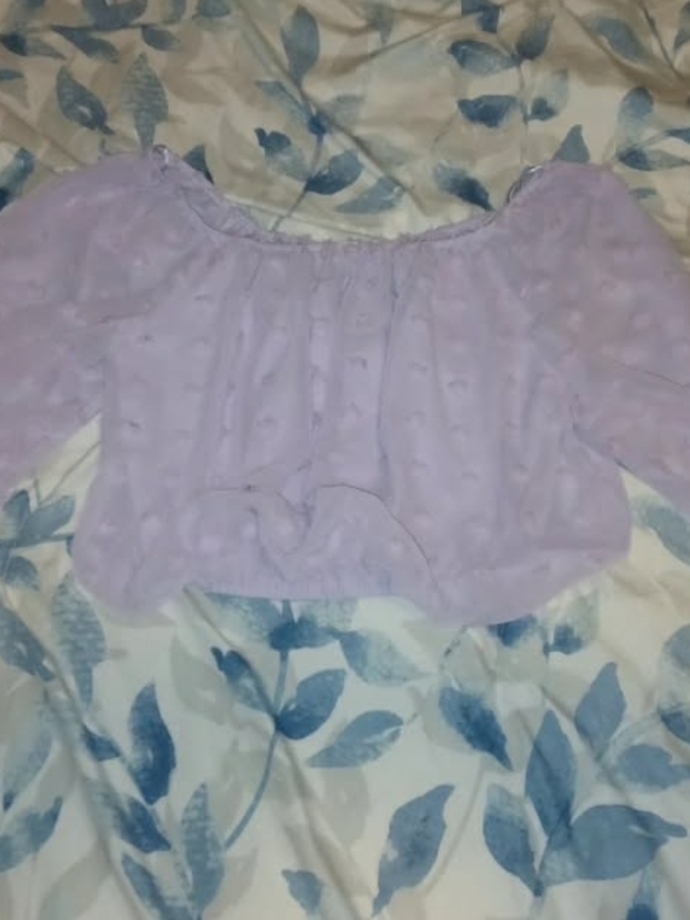 Lilac Off-Shoulder Crop Top - Women's